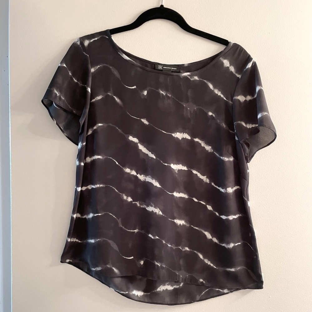 Black & White with Touches of Gray INC top.